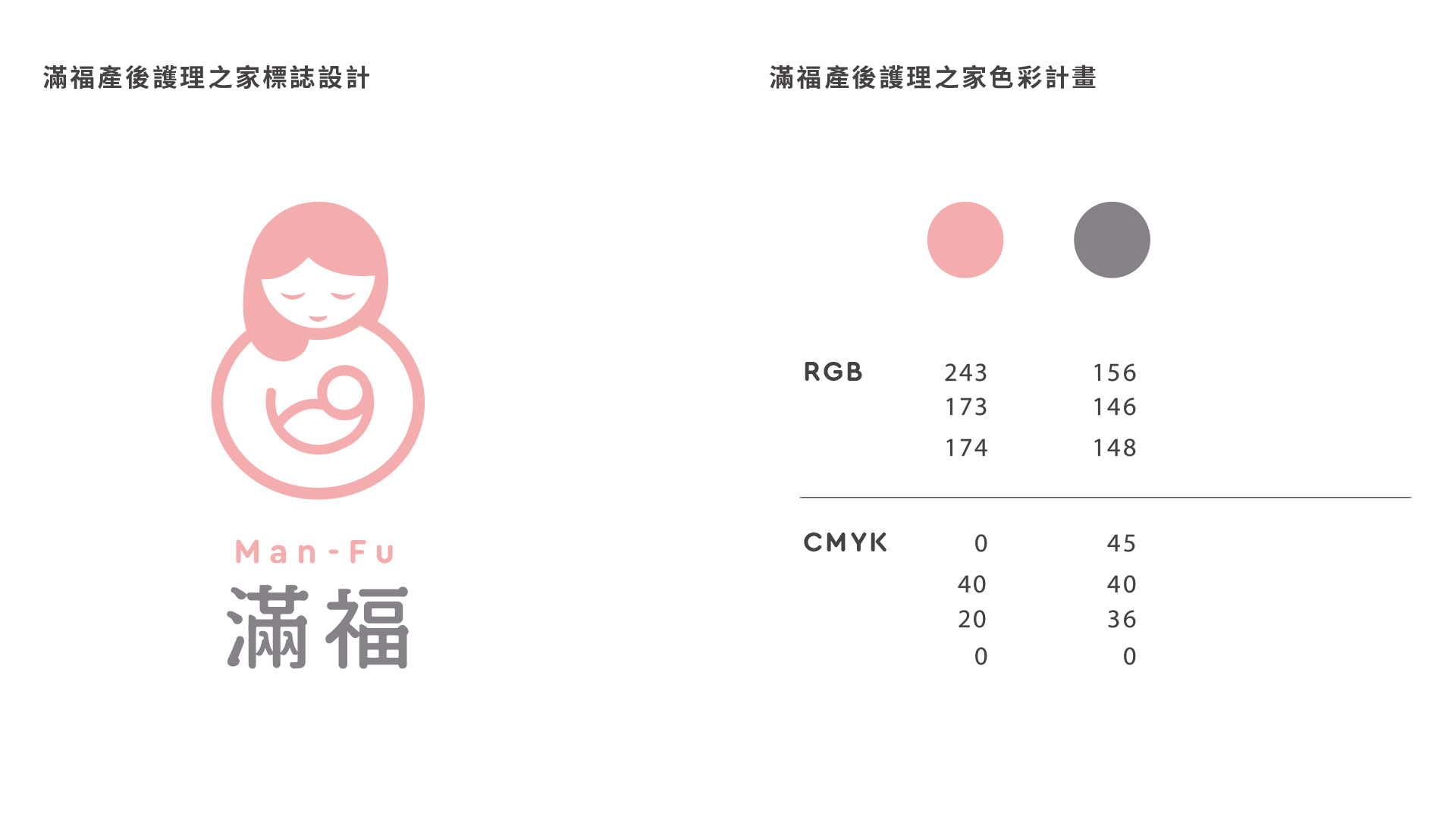 滿福 產後護理之家 標誌LOGO設計及設色計畫 | 甘樂文創 | 甘之如飴，樂在其中