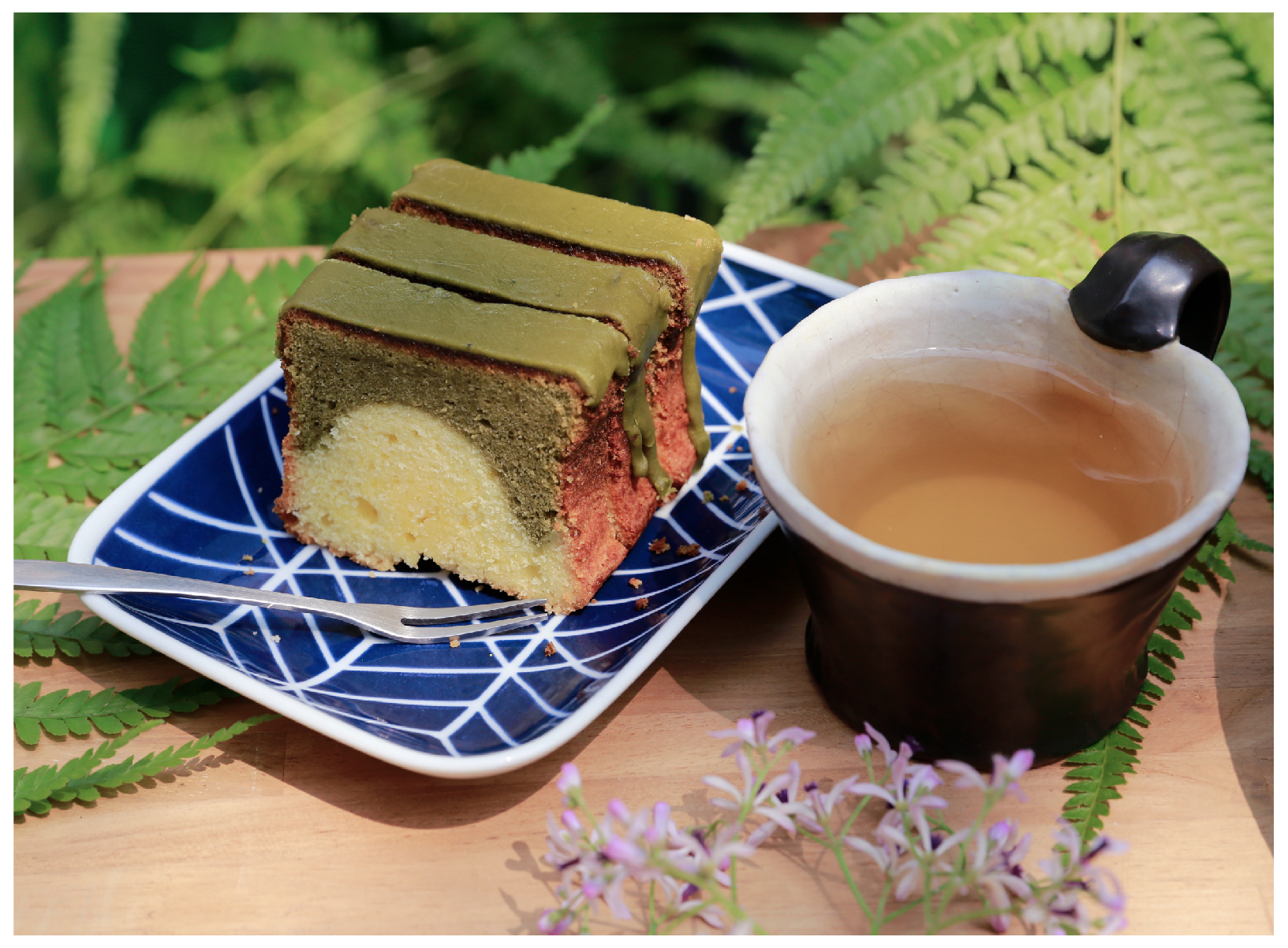 Taste the unique fragrance of Sanxia’s Biluochun Tea in handmade pound cake | Made of naturally non-GMO soybeans from Taiwan | KOUJI Restaurant